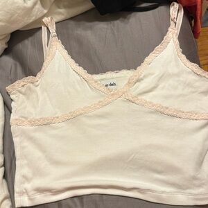 SUNDAY BEST TANK TOP WITH PINK LACE DETAIL